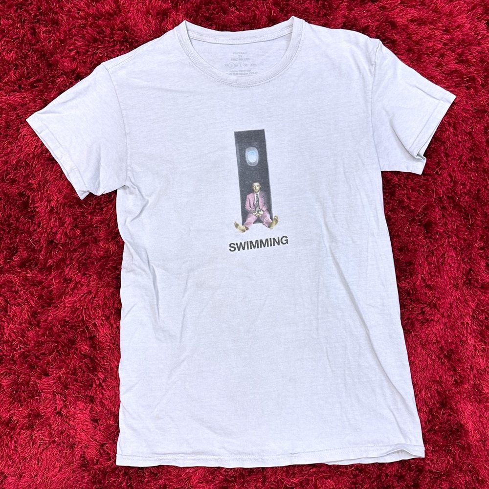Mac Miller Merch Short Sleeve Shirt Medium Grey Pool Swimming